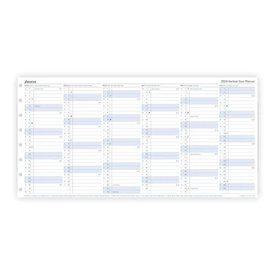 Filofax Diary Refill, A5, for 2024, 1 year per view