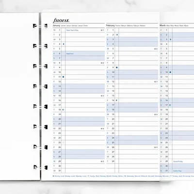 Filofax Diary Refill, A5, for 2024, 1 year per view