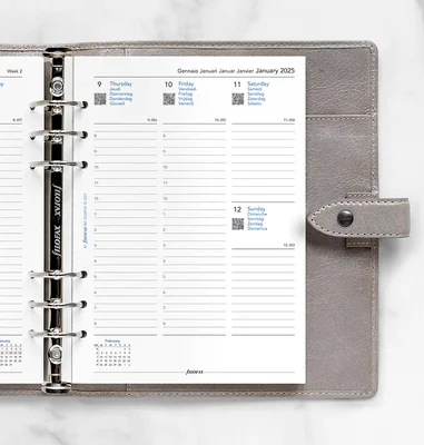 Filofax Refill for Organizer Classic, A5, for 2025, 1 week on 2 pages, vertical
