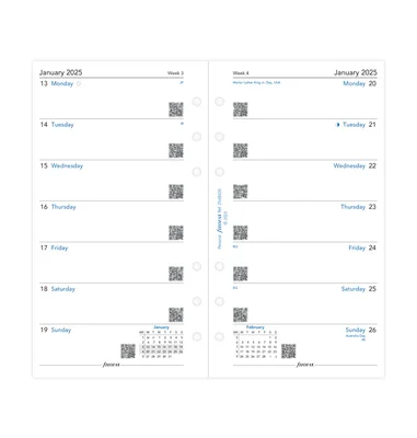 Filofax Refill for organizer Classic, Personal, for 2025, 1 week per page
