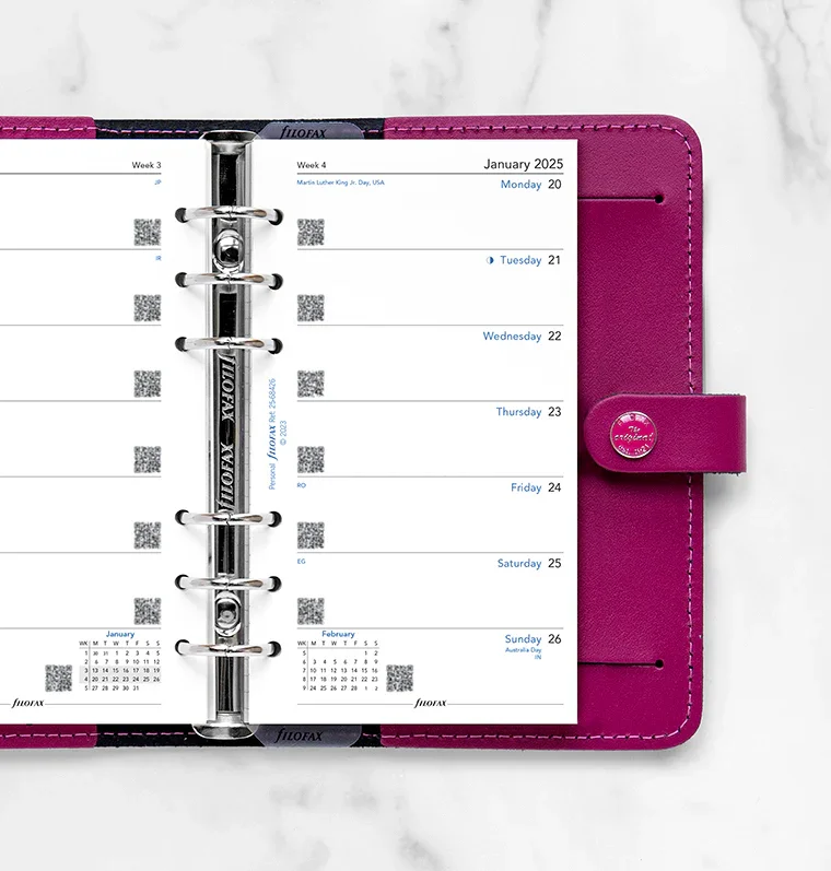 Filofax Refill for organizer Classic, Personal, for 2025, 1 week per page