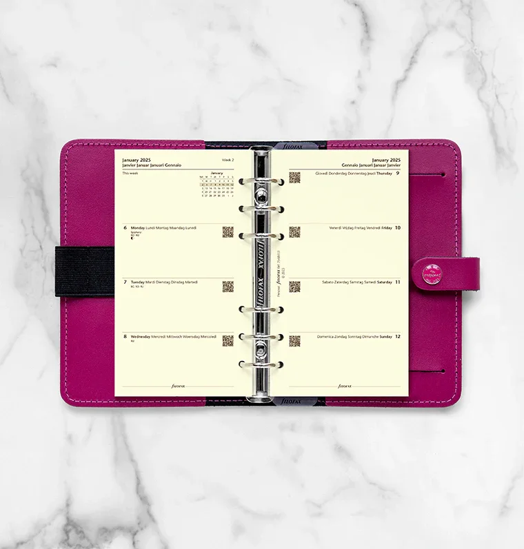 Filofax Refill Classic, Personal, cream paper, for 2025, 1 week on 2 pages