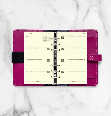 Filofax Refill Classic, Personal, cream paper, for 2025, 1 week on 2 pages