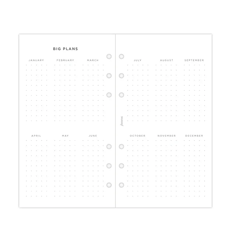 Filofax Refill for Organizer, Personal, for 2025, One Week on Two Pages