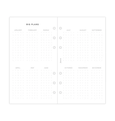 Filofax Refill for Organizer, Personal, for 2025, One Week on Two Pages