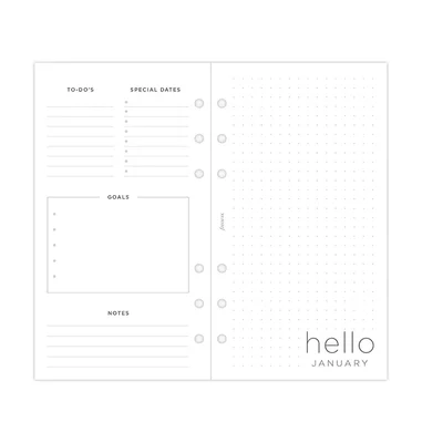 Filofax Refill for Organizer, Personal, for 2025, One Week on Two Pages