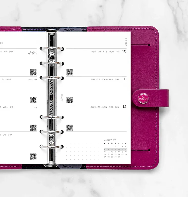 Filofax Refill for Organizer, Personal, for 2025, One Week on Two Pages