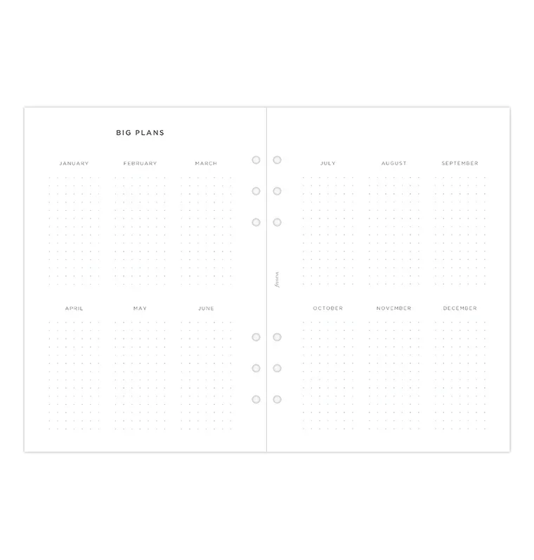 Filofax Organizer Refill, A5, for 2025, 1 week on 2 pages