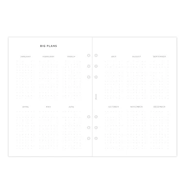 Filofax Organizer Refill, A5, for 2025, 1 week on 2 pages