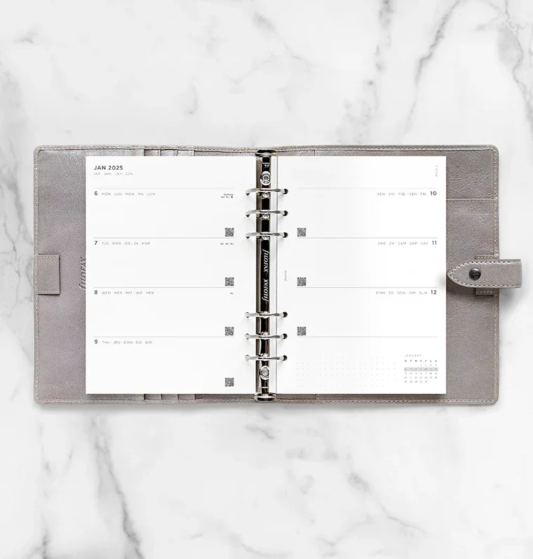 Filofax Organizer Refill, A5, for 2025, 1 week on 2 pages