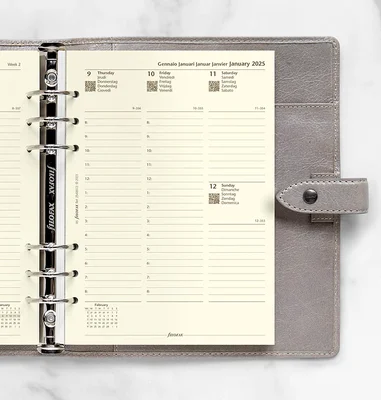 Filofax Organizer Refill, A5, 2025, 1 week on 2 pages, cream