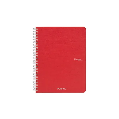 Fabriano Ecoqua notebook, A5, card cover, spiral, 70 sheets, raspberry