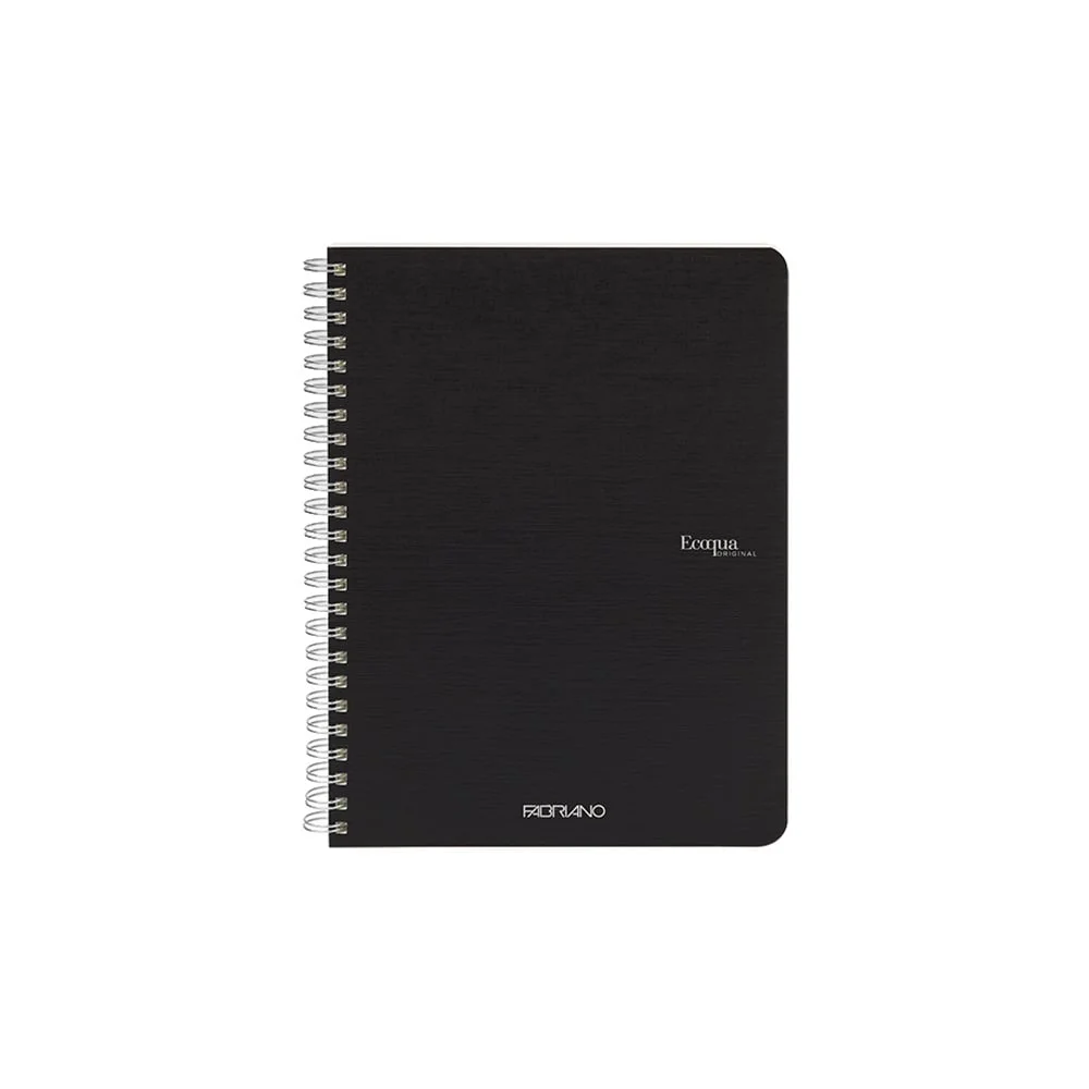Fabriano Notebook Ecoqua, A5, cardboard cover, spiral, 70 sheets, black