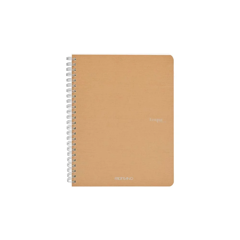 Fabriano Notebook Ecoqua, A4, cardboard cover, spiral, 70 sheets, dark beige