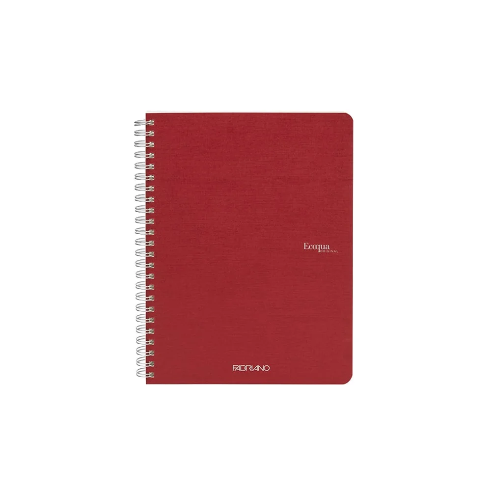 Fabriano Notebook Ecoqua, A4, cardboard cover, spiral, 70 sheets, cherry
