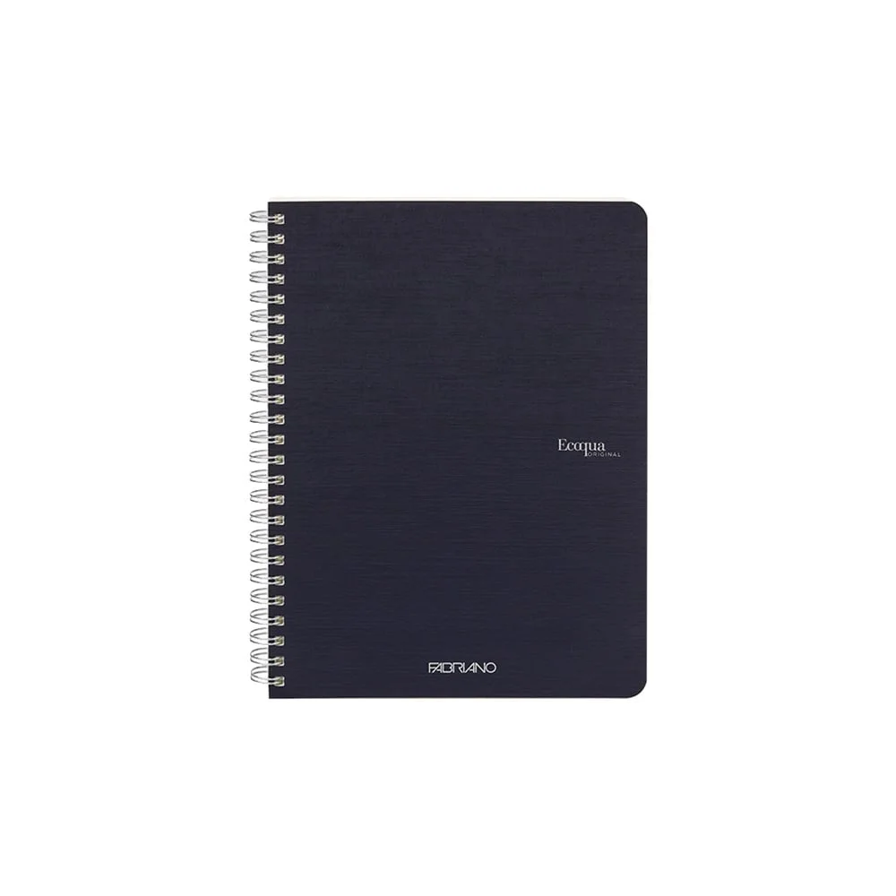 Fabriano Notebook Ecoqua, A4, cardboard cover, spiral bound, 70 sheets, dark blue