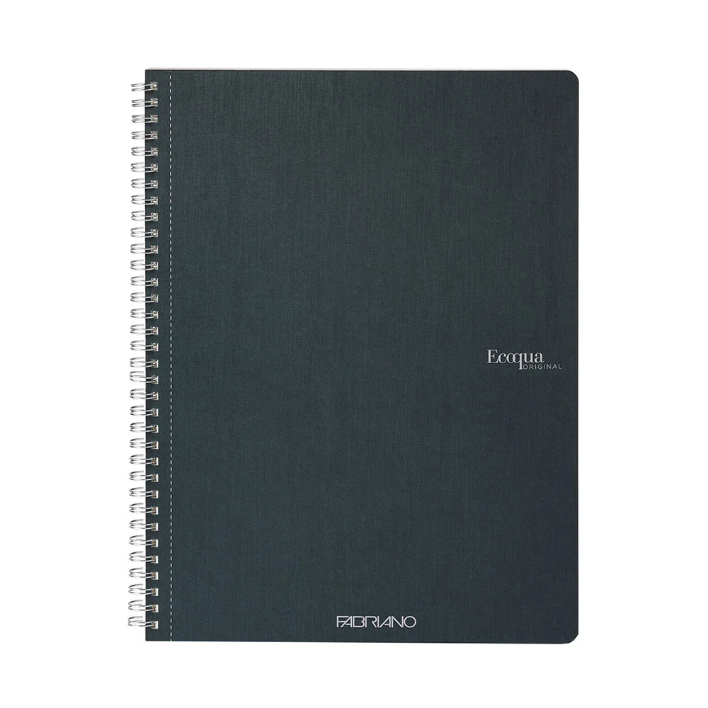Fabriano Notebook Ecoqua, A4, cardboard cover, spiral, 70 sheets, dark green