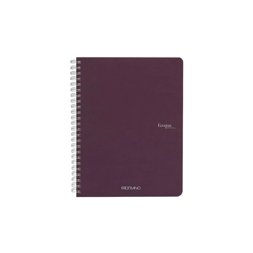 Fabriano Notebook Ecoqua, A4, cardboard cover, spiral, 70 sheets, purple
