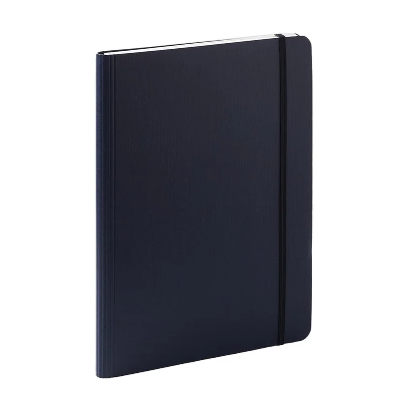 Fabriano Notebook Ecoqua+, A5, cardboard cover, hidden spiral, 70 sheets, dark blue