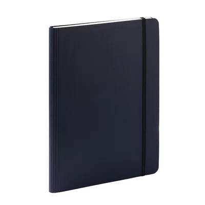 Fabriano Notebook Ecoqua+, A5, cardboard cover, hidden spiral, 70 sheets, dark blue