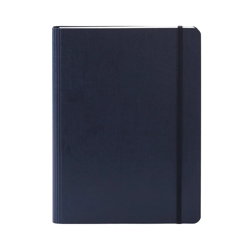 Fabriano Notebook Ecoqua+, A5, cardboard cover, hidden spiral, 70 sheets, dark blue