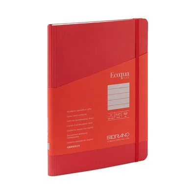 Fabriano Notebook Ecoqua+, A5, cardboard cover, hidden spiral, 70 sheets, raspberry
