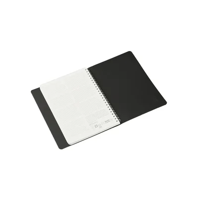 Fabriano Notebook Ecoqua+, A5, Cardboard Cover, Concealed Spiral, 70 Sheets, Black