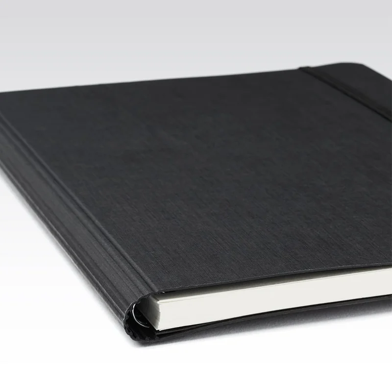 Fabriano Notebook Ecoqua+, A5, Cardboard Cover, Concealed Spiral, 70 Sheets, Black