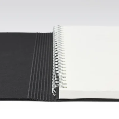 Fabriano Notebook Ecoqua+, A5, Cardboard Cover, Concealed Spiral, 70 Sheets, Black