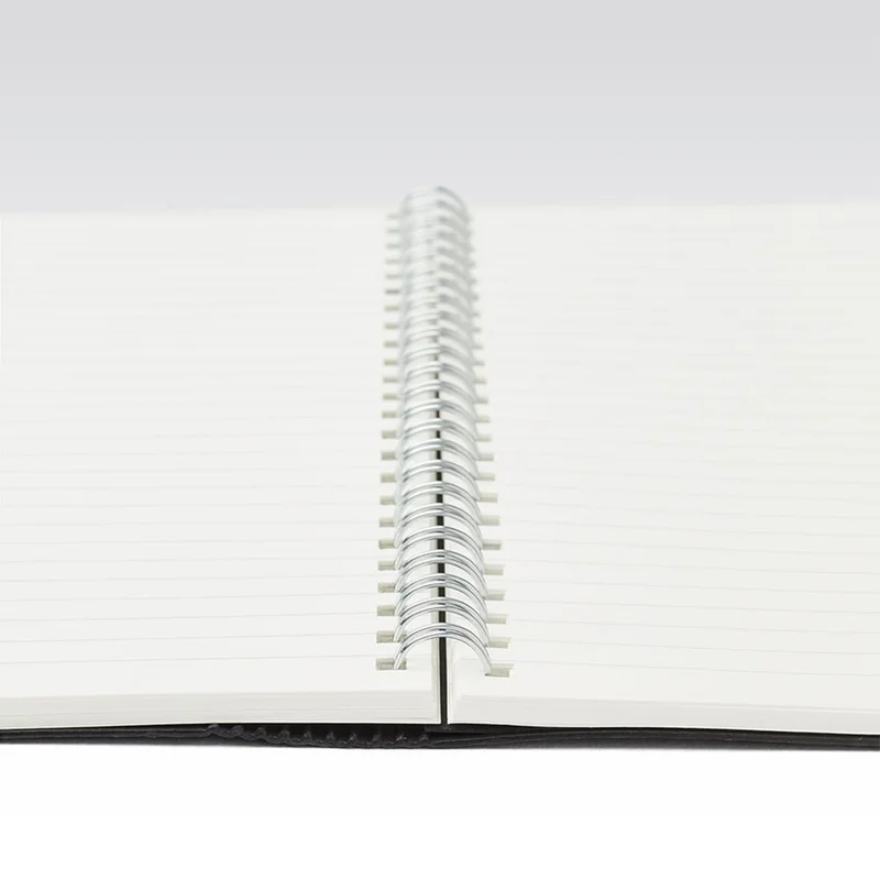 Fabriano Notebook Ecoqua+, A5, Cardboard Cover, Concealed Spiral, 70 Sheets, Black