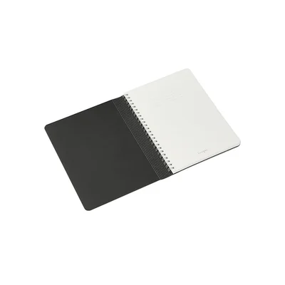 Fabriano Notebook Ecoqua+, A5, Cardboard Cover, Concealed Spiral, 70 Sheets, Black