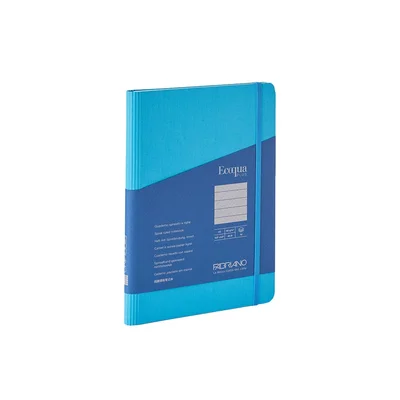 Fabriano Notebook Ecoqua+, A5, cardboard cover, hidden spiral, 70 sheets, blue