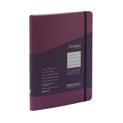 Fabriano Notebook Ecoqua+, A5, cardboard cover, concealed spiral, 70 sheets, purple
