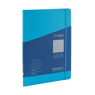 Fabriano Notebook Ecoqua+, A4, cardboard cover, hidden spiral, 70 sheets, blue