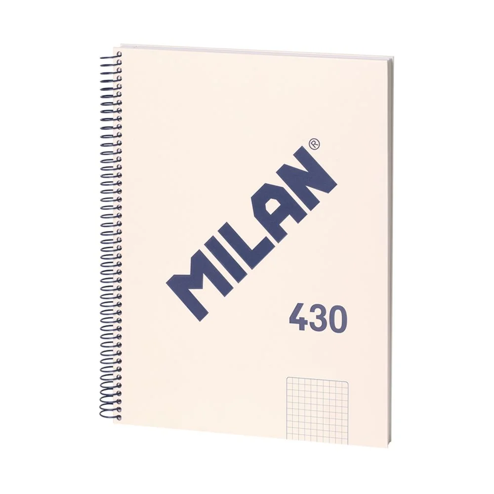 Milan Notebook 1918, A4, squared, hard cover, spiral, 80 sheets, beige