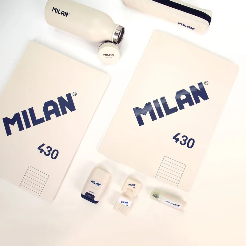 Milan Notebook 1918, A4, Wide Ruled, Cardboard Cover, 48 Sheets, Beige