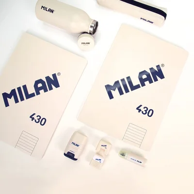 Milan Notebook 1918, A4, Wide Ruled, Cardboard Cover, 48 Sheets, Beige