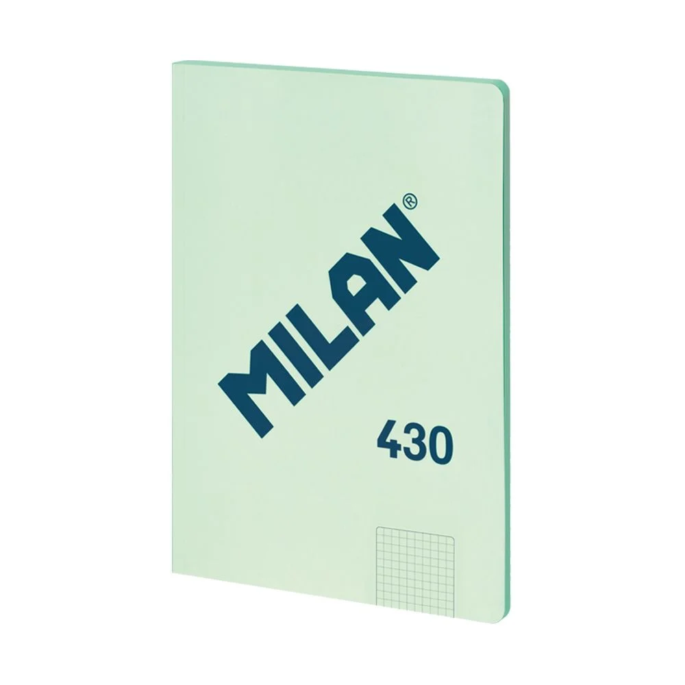 Milan Notebook 1918, A4, small squares, cardboard cover, 48 sheets, green