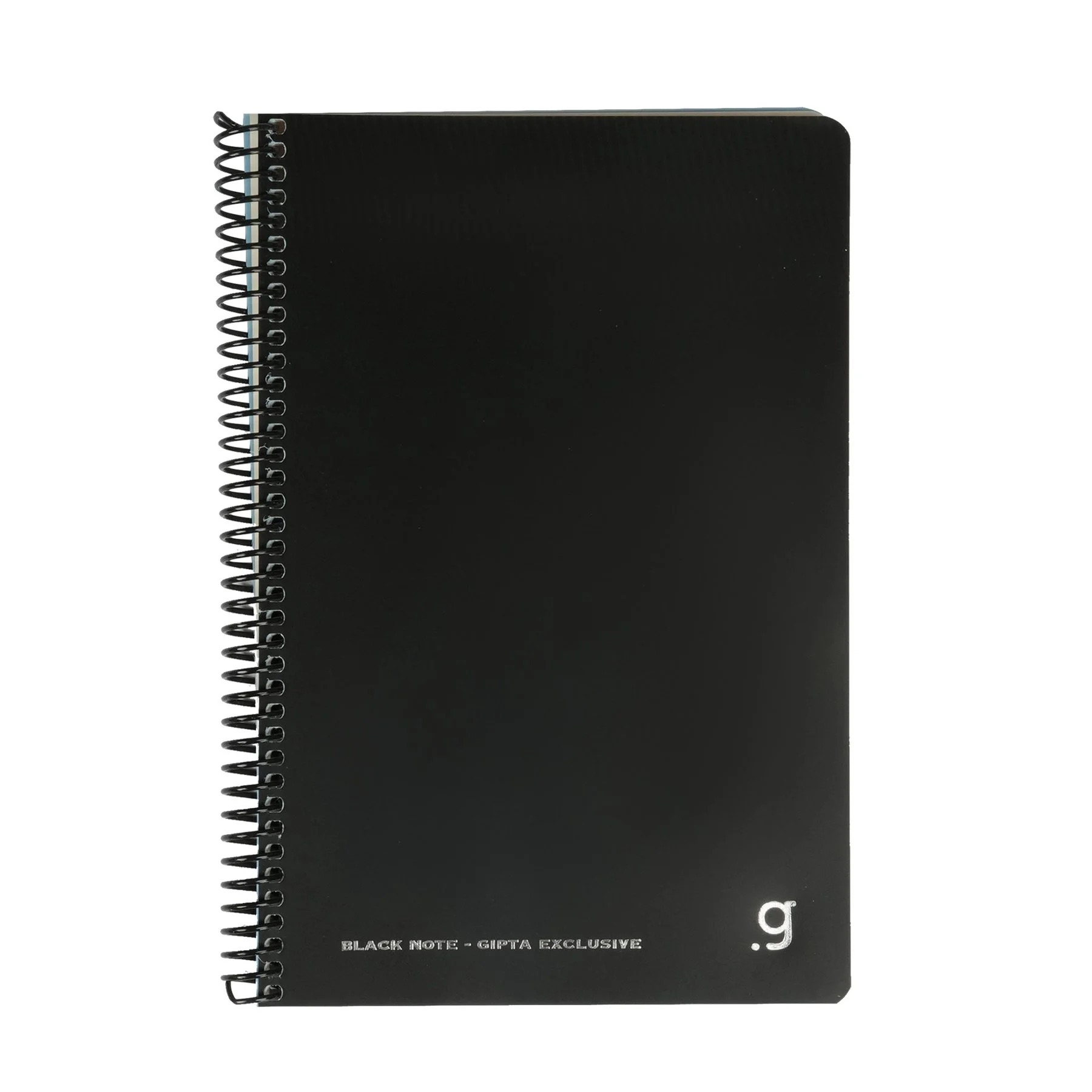 Gipta Notebook Black, cream paper, ruled, PP cover, spiral-bound, 17 x 24 cm, 80 sheets