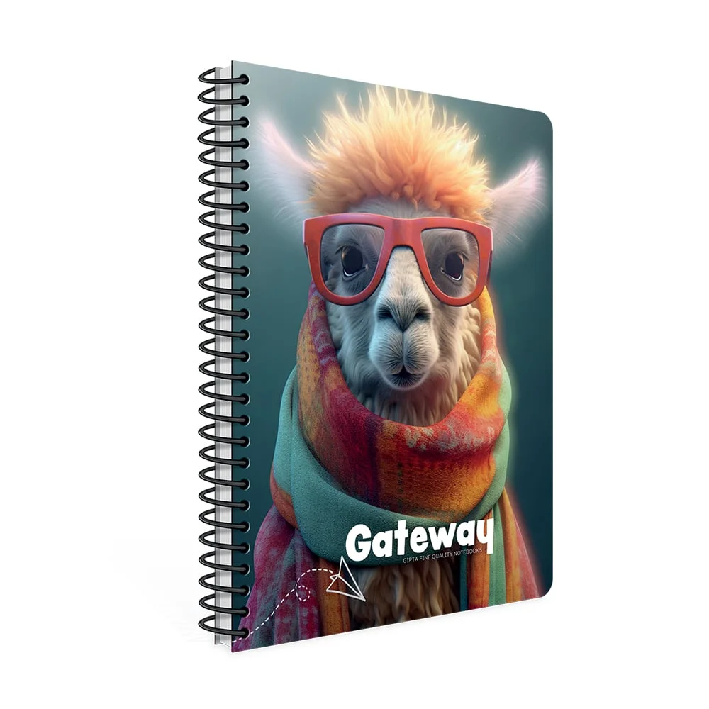 Gipta Notebook Gateway, A4, white paper, small squares, PP cover, spiral, 80 sheets
