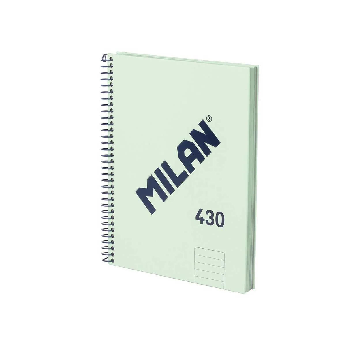 Milan Notebook 1918, A5, wide ruled, hardcover, spiral, 80 sheets, green
