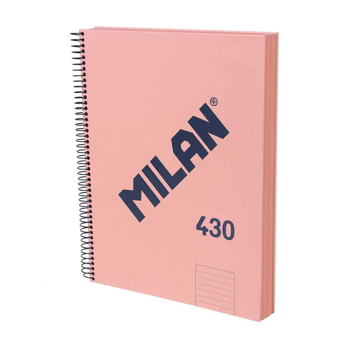 Milan Notebook 1918, A4, wide ruled, hardcover, spiral, 120 sheets, pink