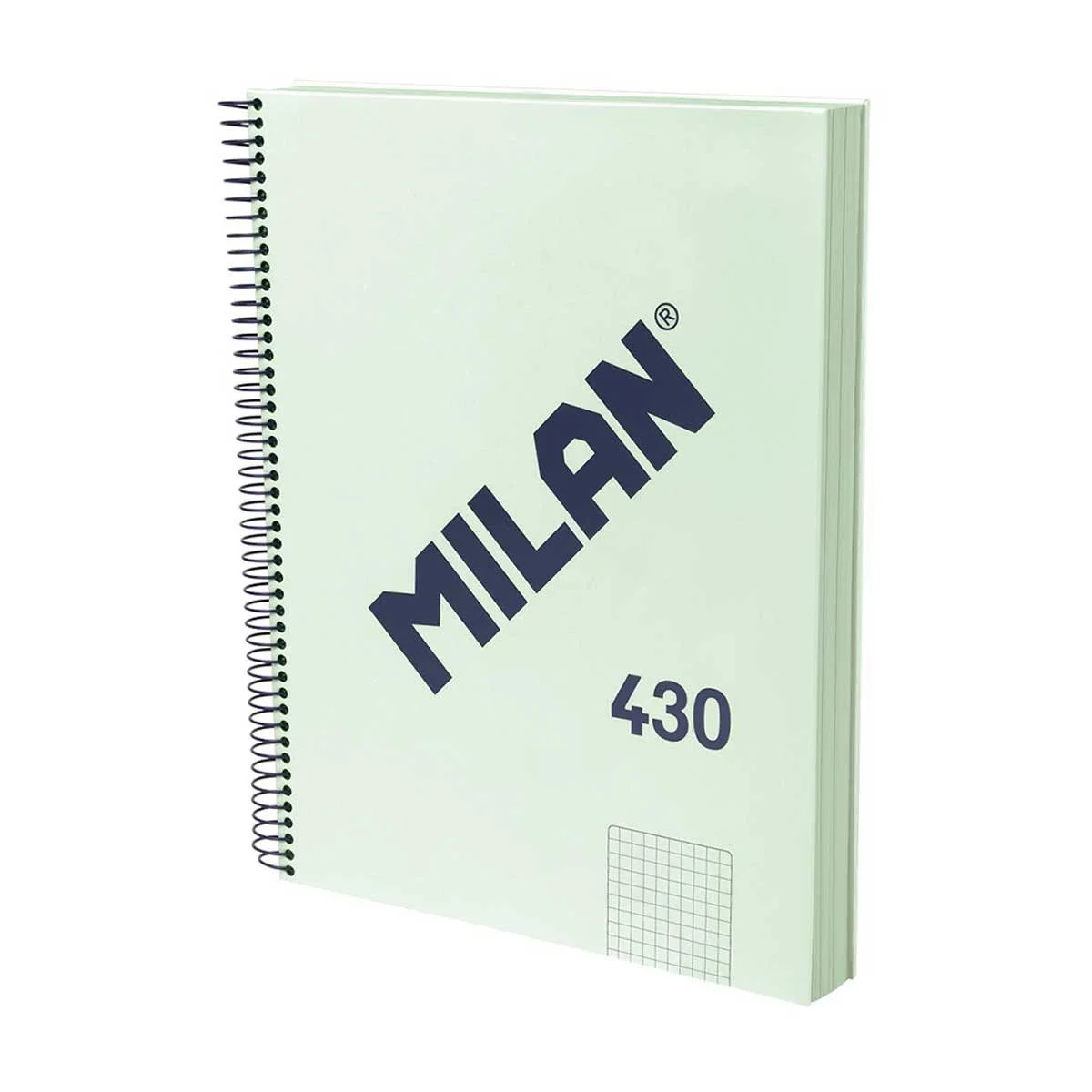Milan Notebook 1918, A4, small squares, hardcover, spiral, 120 sheets, green