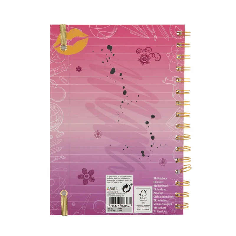 Moxy Notebook Besties, A5, 60 sheets, pink