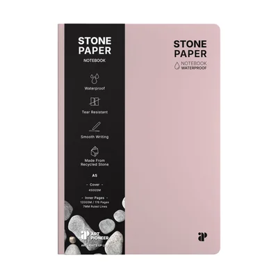 Art Pioneer Notebook Stone Paper, A5, hardcover, 88 sheets, pink