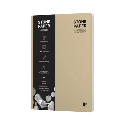 Art Pioneer Notebook Stone Paper, A5, hardcover, 88 sheets, beige