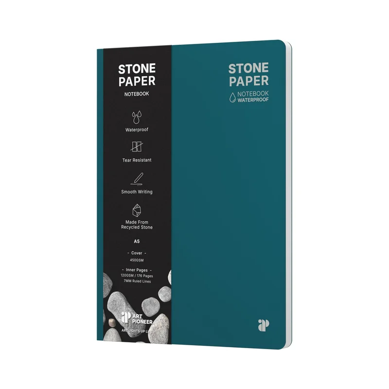Art Pioneer Notebook Stone Paper, A5, hardcover, 88 sheets, dark blue