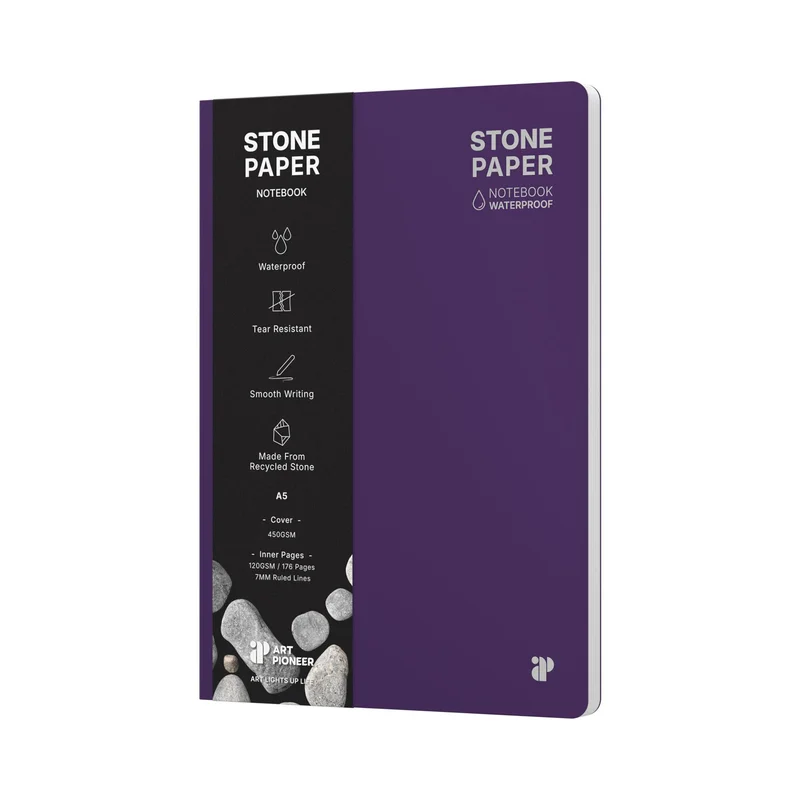Art Pioneer Notebook Stone Paper, A5, hardcover, 88 sheets, purple