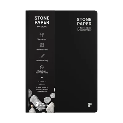 Art Pioneer Notebook Stone Paper, A5, hardcover, 88 sheets, black