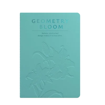 Art Pioneer Notebook Geometry Bllom, A5, stitched, 60 sheets, sea green